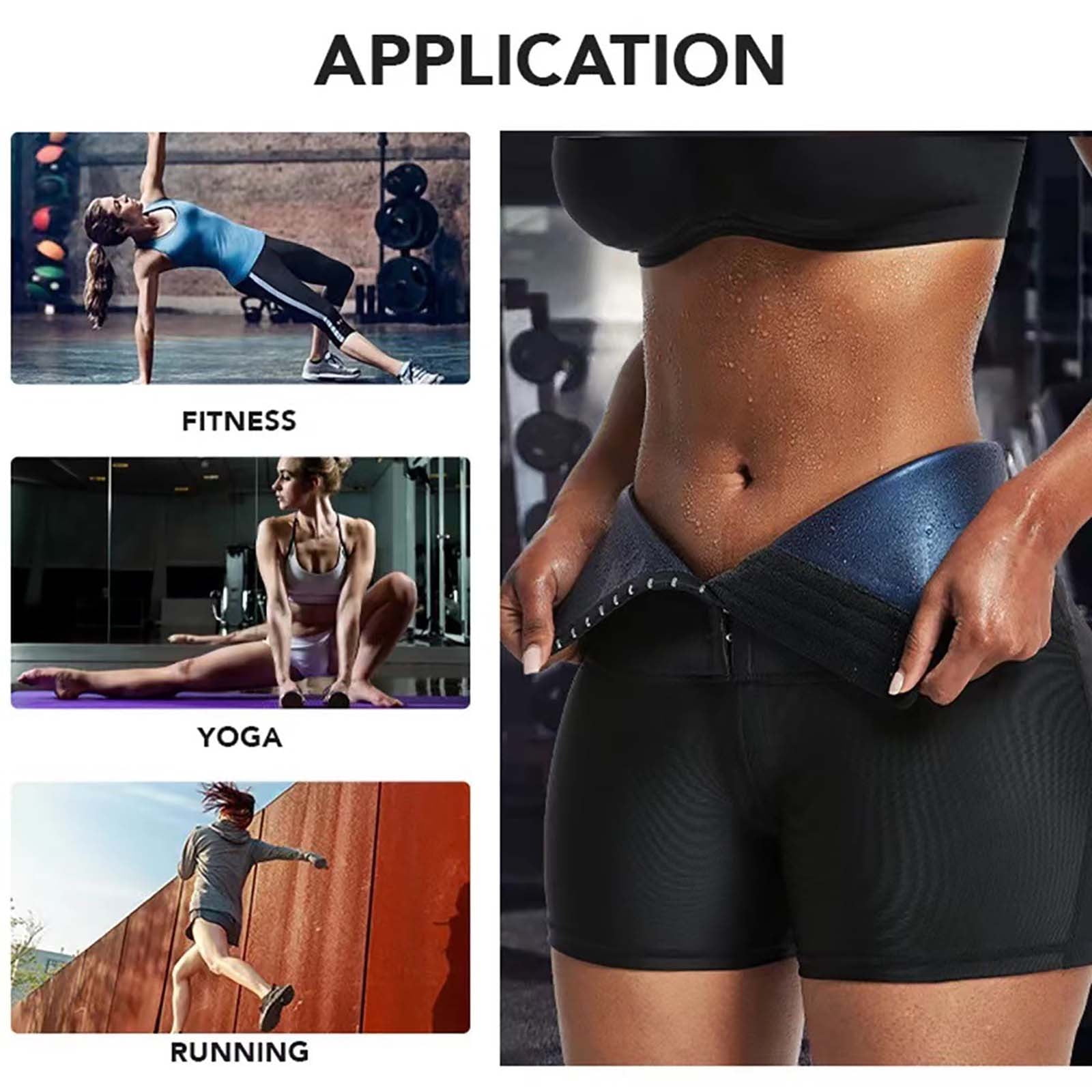 QWANG Sauna Shaper Pants for Women, Waist Trainer for Women Leggings Gym  Yoga Workout ，Compression Thermo for Women，Hot Neoprene Workout Body Shaper  