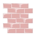 thumbnail image 1 of Adhesivo para azulejos de pared, papel tapiz de plástico de ladrillo 3D, autoadhesivo, calcomanía de decoración de pared para el hogar, YJC0093, rosa Vogacara HA002477-06, 1 of 6