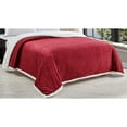 thumbnail image 4 of Plazatex Reversible And Comfortable Braided Oversized Sherpa Blanket - Queen 90x90", Burgundy, 4 of 4