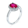 thumbnail image 4 of Bling Jewelry Womens 3CT Red CZ Halo Ring Sterling Silver January Birthstone, 4 of 6