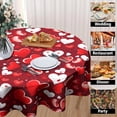 thumbnail image 4 of Red Valentines Day Round Tablecloth - Love Hearts Table Cloth 60 Inch Romantic Valentine Table Covers for Home Dining Room Party, 4 of 6