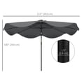 thumbnail image 3 of Outsunny Solar Patio Umbrella with LED and Tilt, Table Umbrella, Dark Grey, 3 of 10
