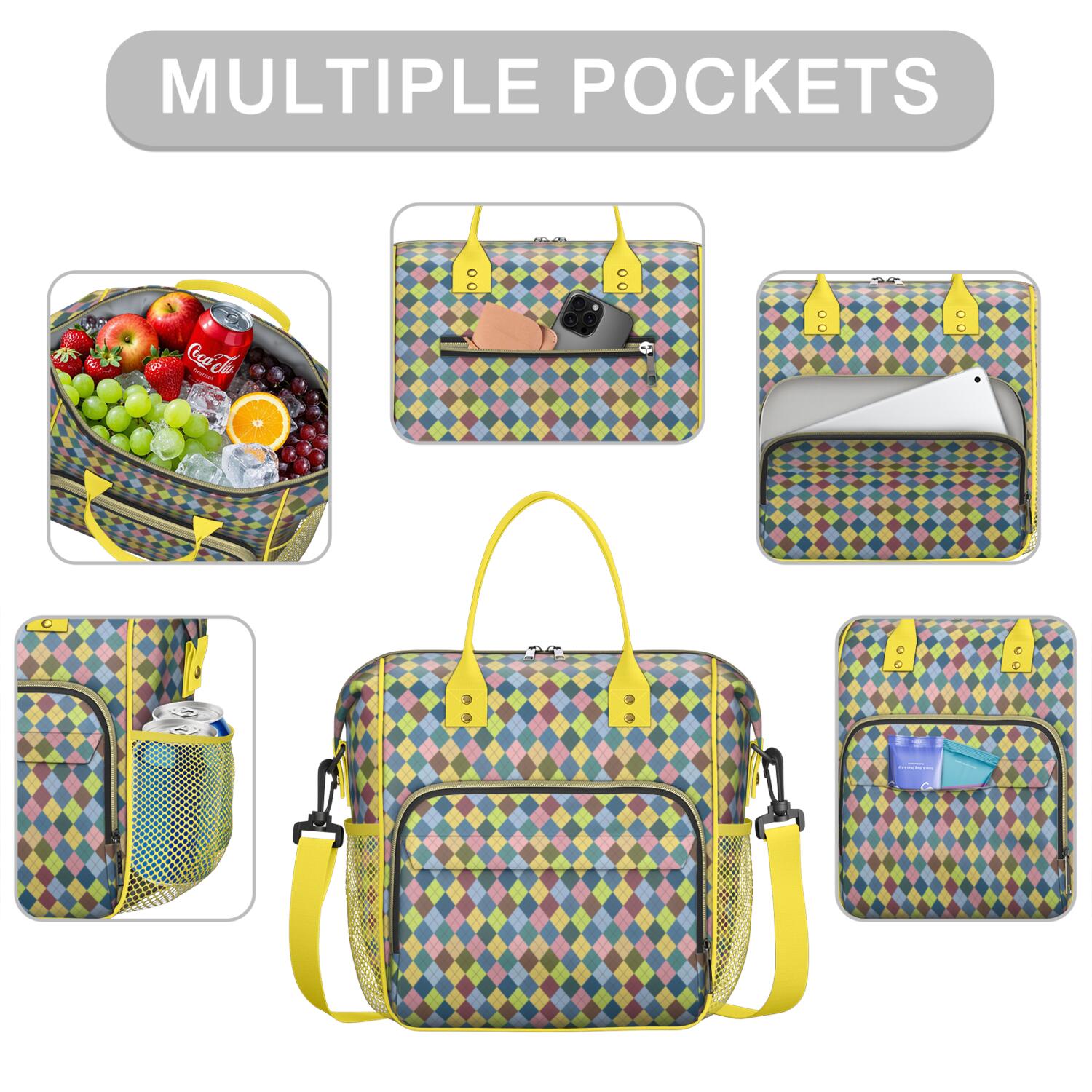 Classic Red and Black Buffalo Plaid Lunch Tote - 100% Leakproof Insulated Food Storage Bag for Office, Travel & Picnic