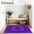 thumbnail image 3 of ODIKA 6'x9' Machine Washable Non-Slip Area Rug, Medallion Anti Slip Throw with Rubber Backing High Traffic Rug, Purple, 528551, 3 of 7