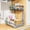 Grey, variant on Under Sink Organizer, Adjustable Height 2 Tier Pull Out Under Cabinet Storage, Thickened Metal Slide Out Tray for Kitchen Bathroom Laundry Pantry, White, Large 2-Pack