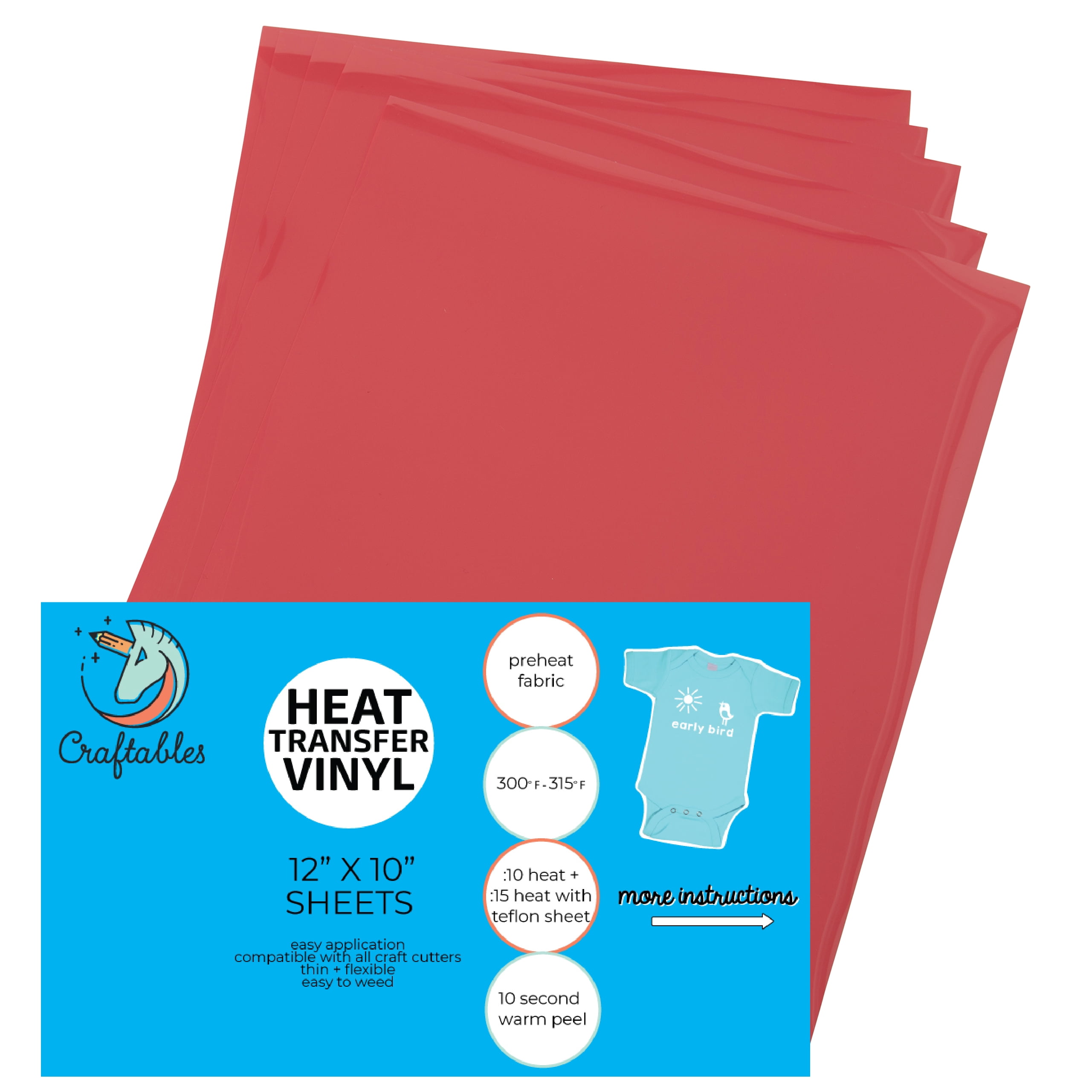 siser easyweed heat transfer vinyl red sheet 15 x 12 permanent