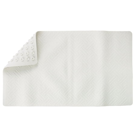 Living Accents 28x16 Thermo Plastic Elastomer Bath Mat Latex Free in White