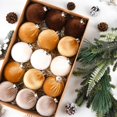 thumbnail image 2 of PakyozjGold Velvet Christmas Tree Ornaments - 15pcs Shatterproof Christmas Balls for Xmas Trees Decorations - Multicolor Brown Gold Beige, 80mm 3.15inch, 2 of 7