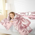 thumbnail image 6 of Manfei Pink Princess Crown Bedding Comforter Set for Girls, Vintage Flower Bowknot Twin Comforter Sets, Chic Ribbon Reversible Bedding Set, Lightweight Room Decor, 2-Piece, 6 of 9