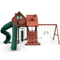 Gorilla Playsets Sun Palace Deluxe Wooden Swing Set with 2 Slides