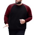 thumbnail image 3 of Zedker Men's Big and Tall Shirts Fleece Lined Crewneck Sweatshirts, Loose Pullover Casual Outdoor Color Block Raglan Sleeve Tops, 3 of 10