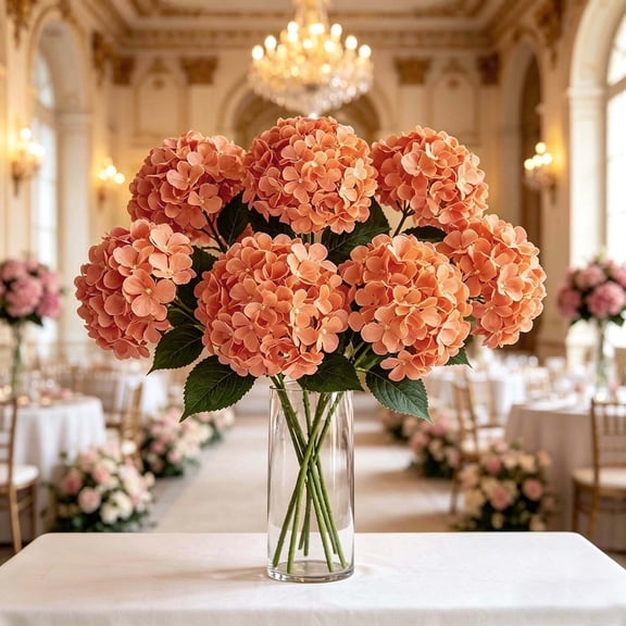 4 Pcs Hydrangeas Real Touch Hydrangea Artificial Flowers Latex Large Flower Long Stems for Wedding Home Party Table Centerpieces Decor