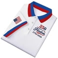 thumbnail image 3 of Men's USA 250th Anniversary Polo Shirt We The People Patriotic Flag Short Sleeve Golf Tee, 3 of 6
