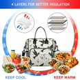 thumbnail image 4 of OBREWU Black and White Hummingbird Women's Insulated Leakproof Large Lunch Bag, Oxford Cloth, 4 of 7