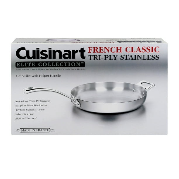Cuisinart French Classic TriPly Stainless 12" Skillet with Helper Handle, 1.0 CT