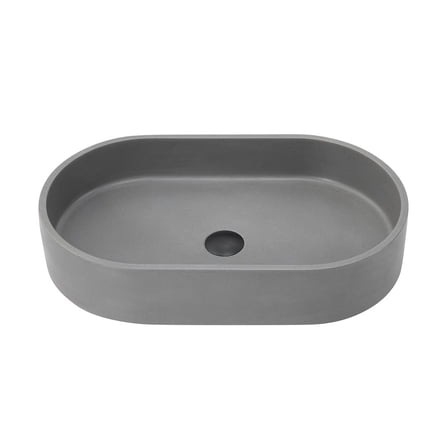 Vinnova Design Vinnova Eibar Grey Concrete Oval Vessel Bathroom Sink