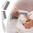 thumbnail image 4 of 3Pcs Flea Comb for Dogs and Cats,Multifunctional Pet Hair Comb Flea And Tear Stain Removal,Double-Row Design Tick Comb, 4 of 5