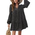 thumbnail image 2 of Vestido floral con botones en la parte delantera, vestido floral de verano para mujer, vestido casual, vestido floral diseñado para durar, 2 of 6