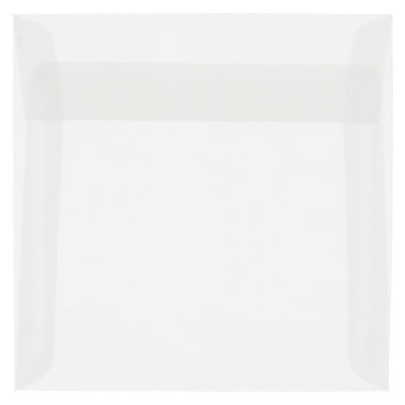 JAM Paper 5.5 x 5.5 Translucent Envelopes, Clear, 25/Pack