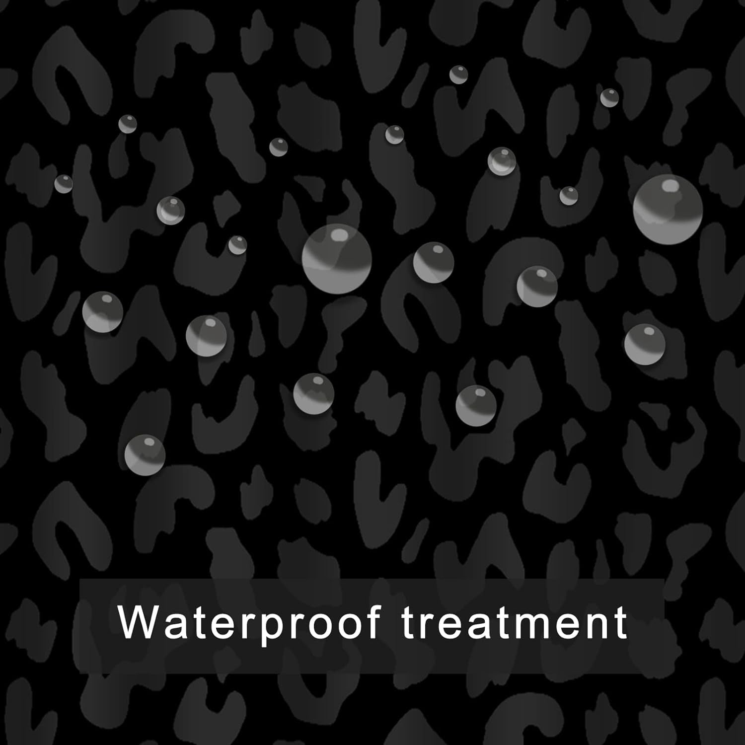Leopard Shower Curtain Black Cheetah Print Polyester Fabric Shower Curtain Set for Bathroom with 12 Hook