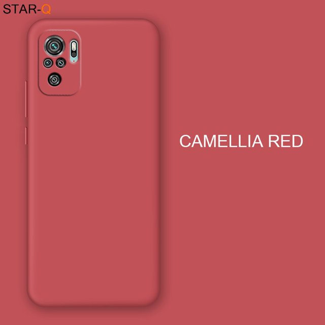 New Liquid Silicone Phone Case For Xiaomi Redmi Note 10 pro max 10s Original Camera Protective Soft Back Covers On Redmi Note10 JK Camellia red redmi note 10 pro