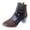 Brown, variant on Transparent Flower Lace High Heels Dressy Boots for Women Ladies All Season Fashion Mesh Leather Patchwork Pointed Toe Chunky Block Pumps Dress Ankle Booties with Back Zipper Black Size 9