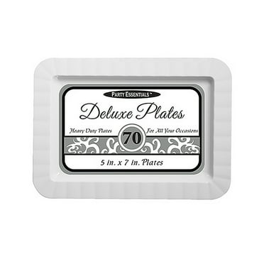1 - Party Essentials 5" X 7" Deluxe Appetizer/Dessert Plates - White 70 Ct.