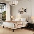 thumbnail image 3 of Lofka Full Platform Bed Frame with Upholstered Headboard and Sturdy Wooden Slats Support, Fully Upholstered Mattress Foundation/No Box Spring Needed/Noise Free/Easy Assembly,Beige, 3 of 10