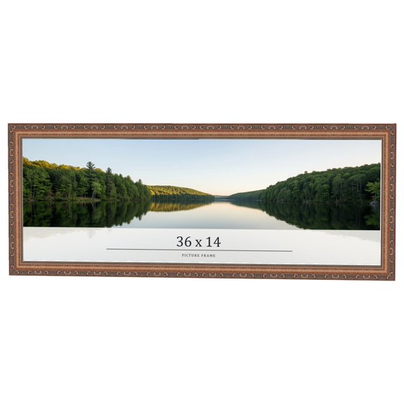 36x14 Frame Gold Solid Wood Picture Frame Width 1.25 Inches | Interior Frame Depth 0.375 Inches |