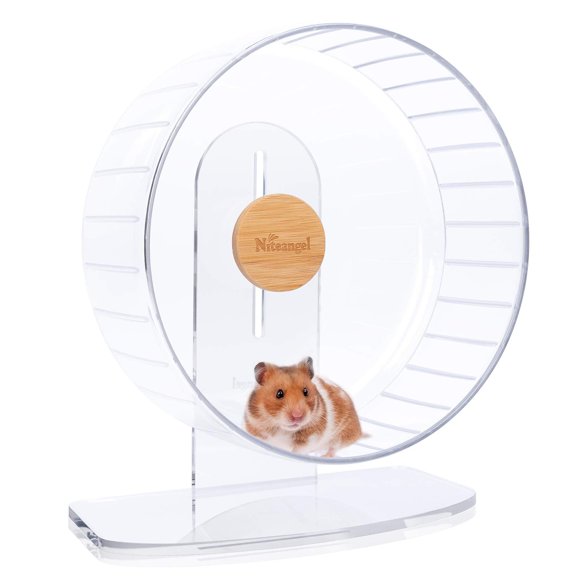 Niteangel Super-Silent Hamster Exercise Wheels - Quiet Spinner Hamster Running Wheels with Adjustable Stand for Dwarf Syrian Hamsters Gerbils Mice Or