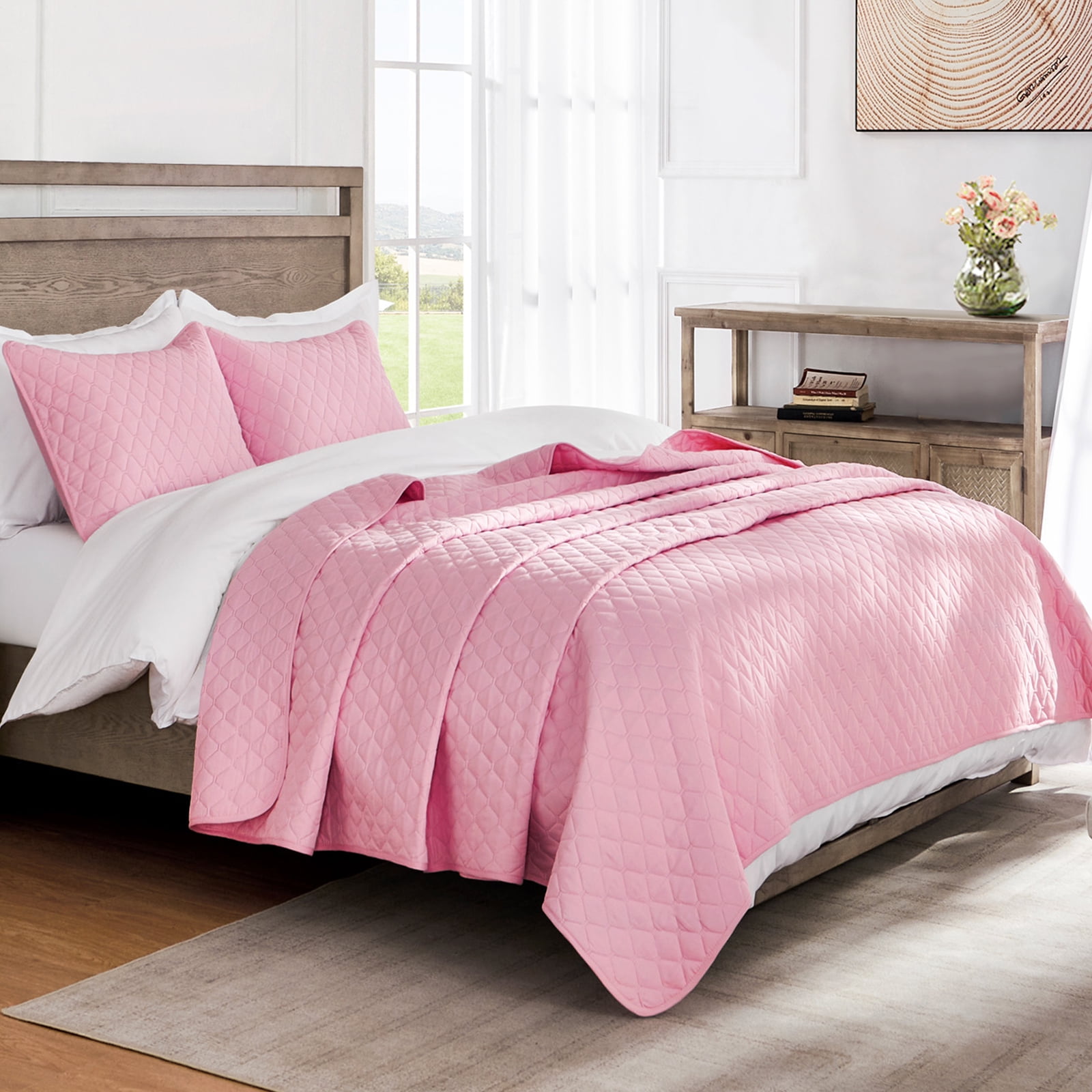 NORDSTROM Soft Wash Wave Quilt sold Set in Pink Misty