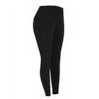 JGGSPWM Women's High Waisted Yoga Pants with Pockets for Workout Sports Running Athletic Leggings Black S