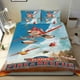 thumbnail image 1 of Aviones: Fuego y Rescate Conjunto de sábanas temático, trío de piezas, cómodo y amigable con la piel, diseño único, regalo de decoración para el hogar para familiares, amigos y fans,140cm *210cm, 1 of 6