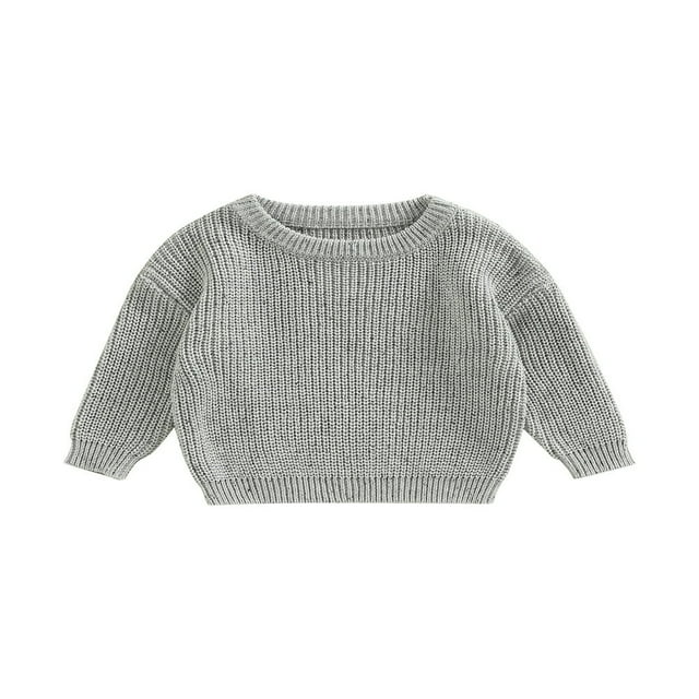 Bébé Garçon Garçon Tricot Pull Manches Longues Col Rond Pull Tops Enfants Automne Hiver Vêtements Chauds