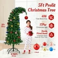 thumbnail image 5 of Ayieyill 5Ft Artificial Christmas Tree, Whimsical Green Christmas Tree with Metal Stand & Ball Ornaments, 5 of 6