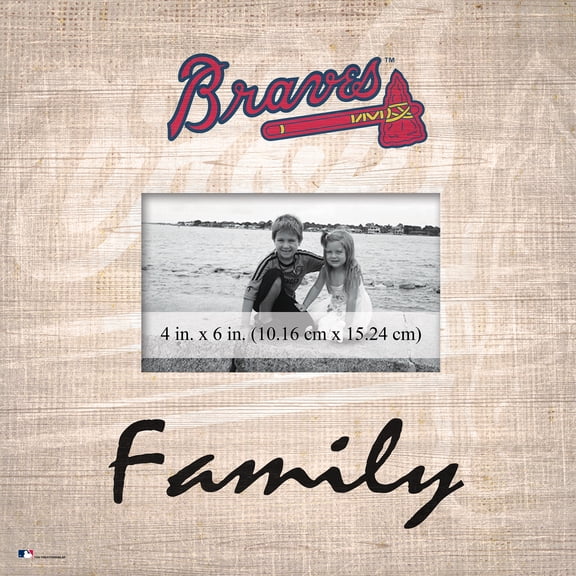 Atlanta Braves 10'' x 10'' Burlap Pattern Frame