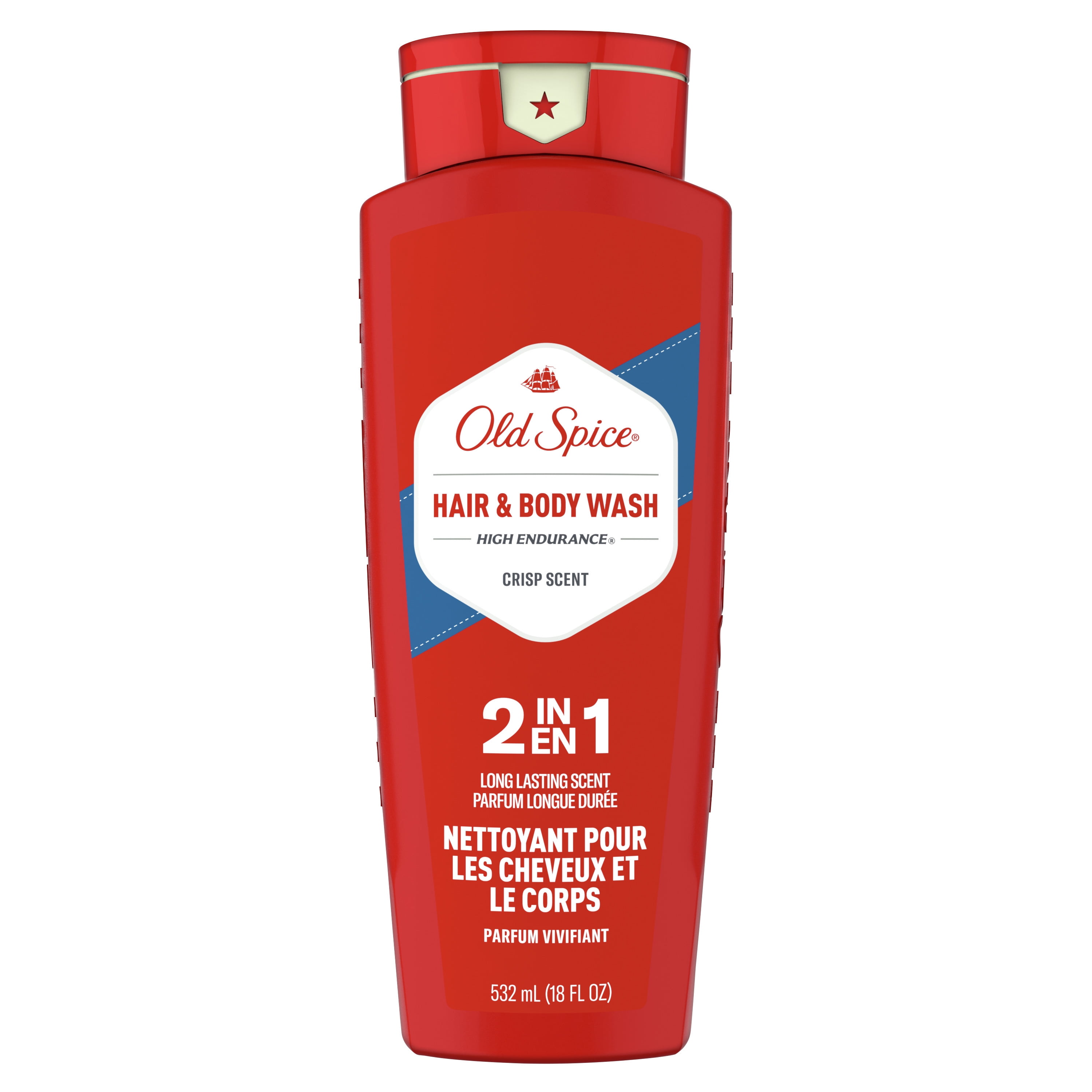 Old Spice High Endurance Hair and Body Wash for Men, Crisp Scent, 18 fl oz