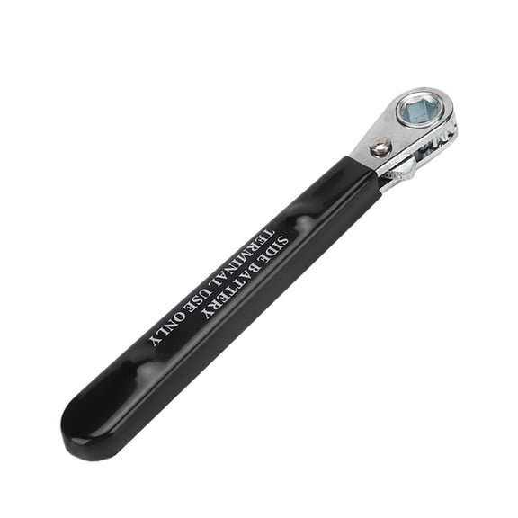 Side terminal battery wrench, long handle, 6-point ratchet wrench with insulated handle for auto repair