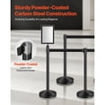 thumbnail image 2 of KFFKFF Stanchion Post, 8 Pcs Stanchions with Retractable Belts, Carbon Steel Black Stanchions Queue with Sand Injection Hollow Base, Crowd Control Barriers for Theaters, 2 of 9
