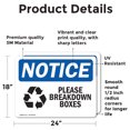 thumbnail image 2 of (2 Pack) Please Breakdown Boxes Sign, 2 of 7