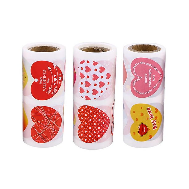 3 rollos de pegatinas del día de San Valentín.