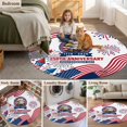 thumbnail image 6 of Independence Day Washable Round Area Rug 5 ft, U. S. Flag Cartoon Firework Bald Eagle Face, Soft Non Slip Rugs Stain Repellent Indoor Felt Carpet for Living Dining Room Bedroom Home Office, 6 of 9
