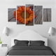 thumbnail image 3 of Juego de Cuadros Decorativos, Girasol Rojo sobre Madera Rústica, Estilo Campestre y Cálido, 5 Piezas, Ideal para Cabañas y Cocinas, 150x80cm, 3 of 5