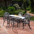thumbnail image 3 of GDF Studio Blaeberry Outdoor Cast Aluminum 7 Piece Expandable Dining Set, Shiny Copper, 3 of 10