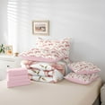 thumbnail image 6 of Homewish Cute Bow Tie 7 Pieces Bedding Comforter Set,Kawaii Daisy Country Flower Full Bedding Set,Pink Ribbon Bowknot Fitted Sheet Flat Sheet For Girls Teens,Super Cozy Room Decor Reversible, 6 of 8