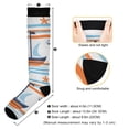 thumbnail image 3 of FORMRS Womens Knee High Socks Casual Long Thick Travel Daily Wear, 1 Pair, Blue Nautical Pattern, 3 of 6
