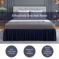 thumbnail image 3 of Pleated Bed Skirts Polyester Solid Dust Ruffle 14 Inch Drop Navy Blue, 24, 3 of 6
