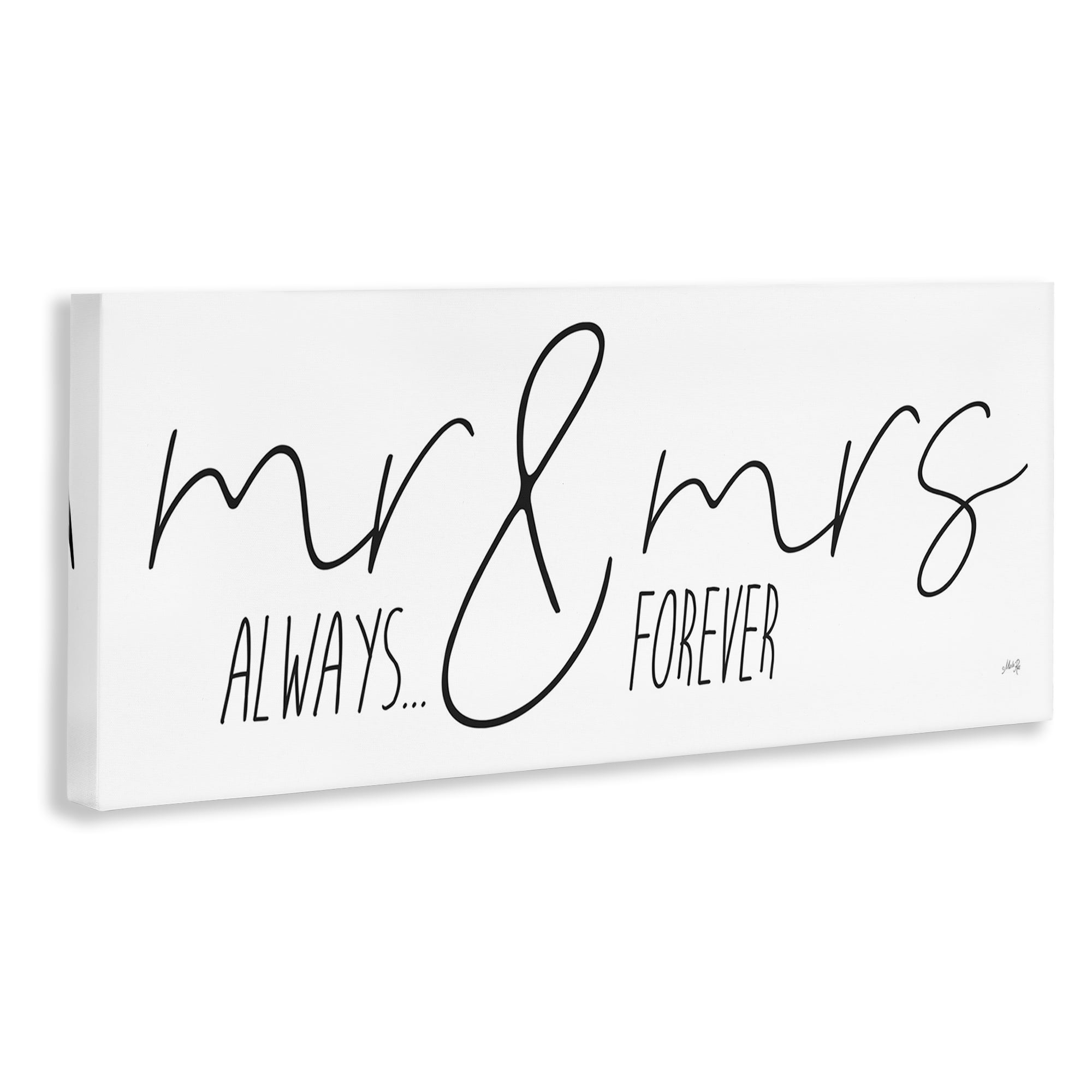 Stupell Industries Romantic Always & Forever Typography Painting Gallery Wrapped Canvas Art Print Wall Art, 40 x 17