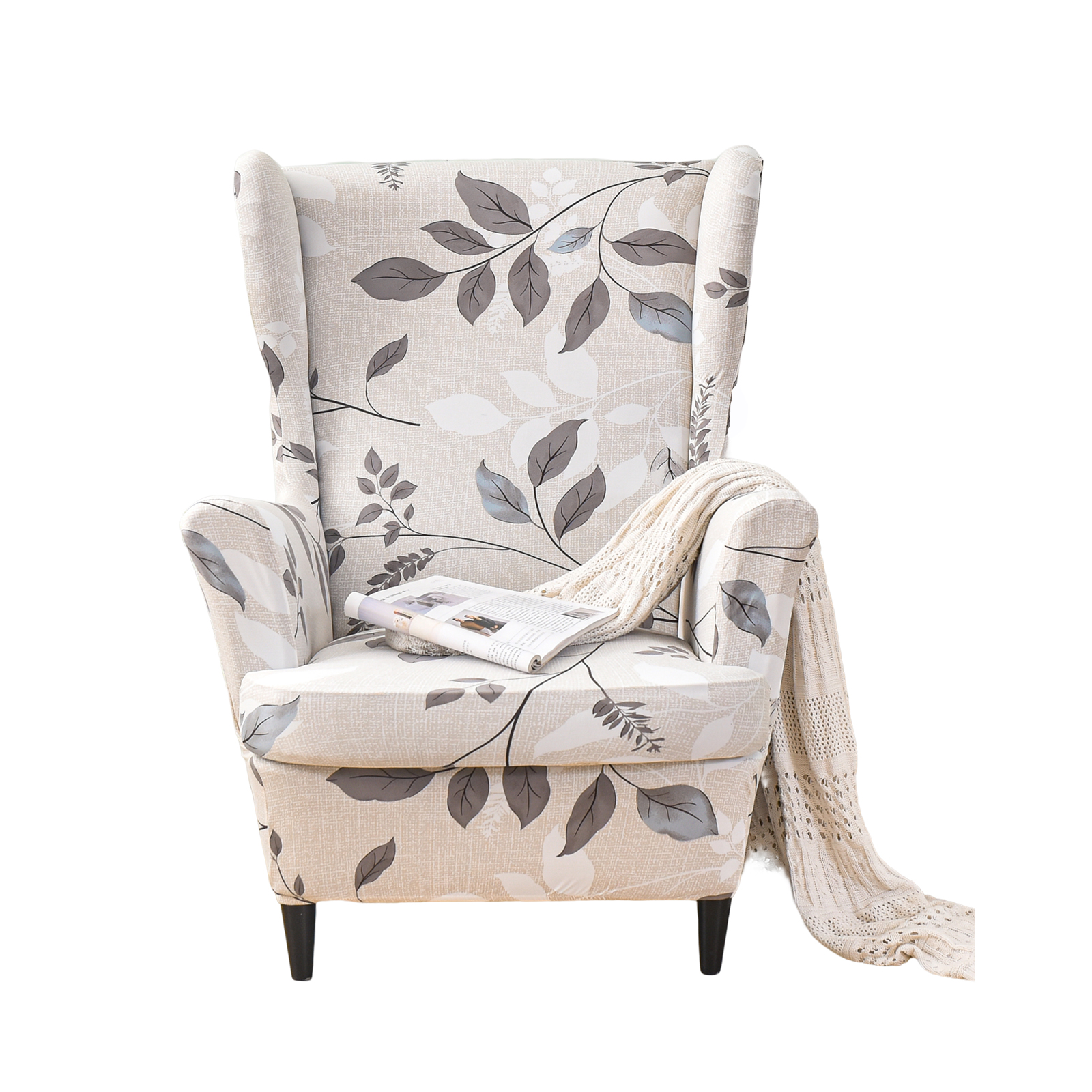 EcoAncheng Wing Chair Slipcovers, 2 Pieces Stretch Wingback Chair