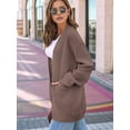 thumbnail image 3 of Womens Oversized Cardigan Soft Knit Cardigan Sweater with Pockets Khaki S, 3 of 6